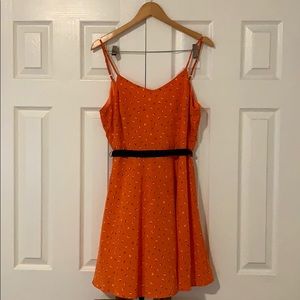 Orange Mini Boat Patterned Dress